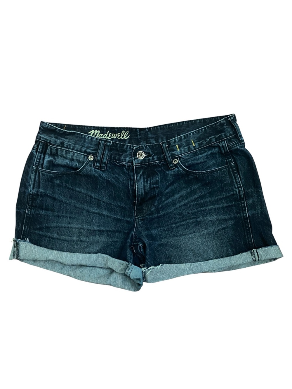 Madewell Dark Indigo Rolled Cuff Denim Shorts